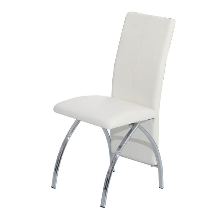 Costilla PU Dining Chair White And Chrome