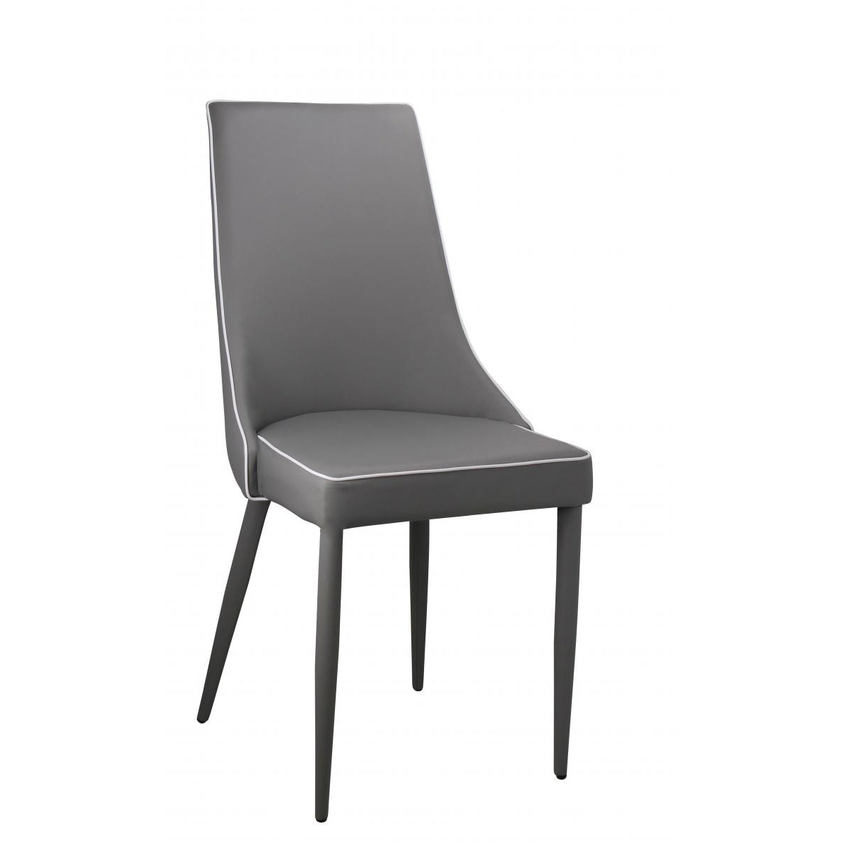 Daisy PU Dining Chair Grey With Grey Metal Legs