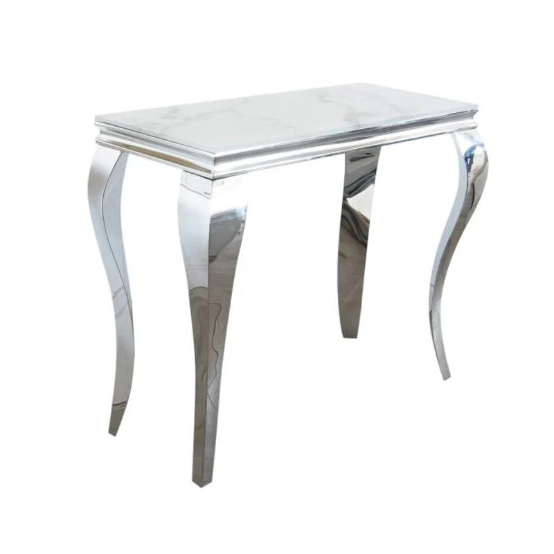 Lilatte Console Table - White Glass